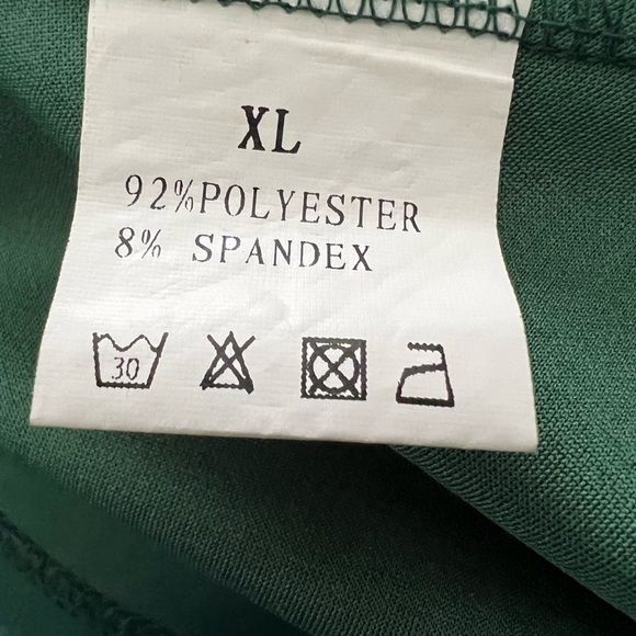 Huskary Forest Green Off the Shoulder Stretchy High Low Dress Sz Large - Picture 11 of 12